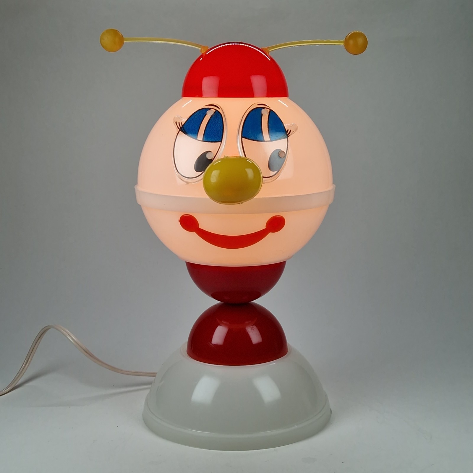 Vintage Soviet Funny Smiling Globe Desk Lamp 1980s USSR Space Age Retro Gift