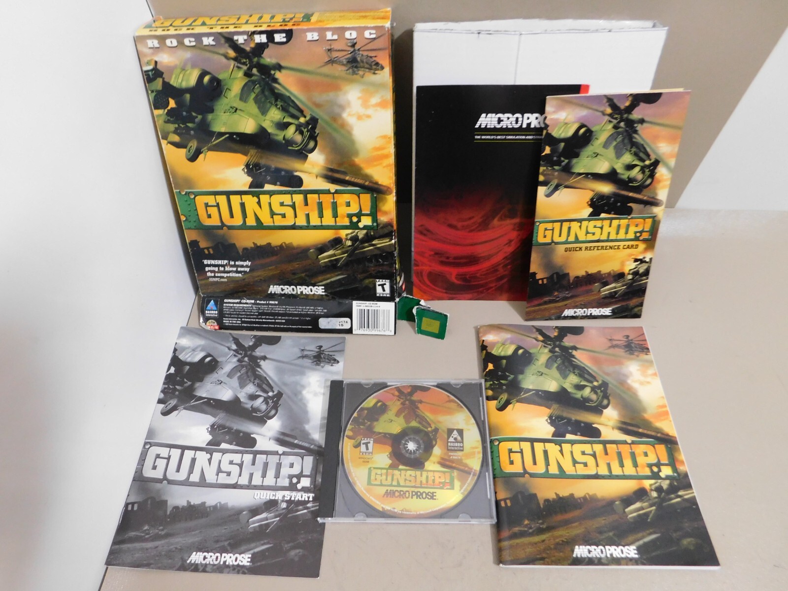 GUNSHIP PC Big Box Attack Helicopter Simulation Game 2000 Micro Prose Complete
