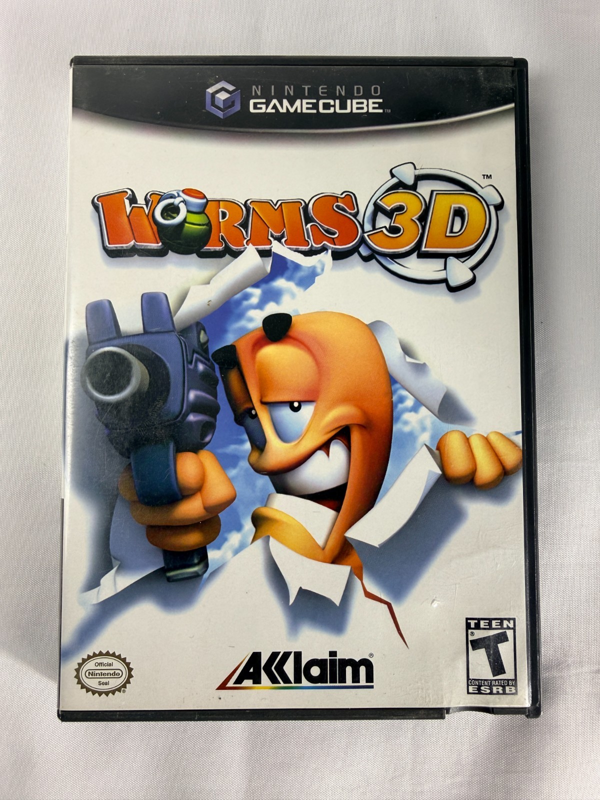 Worms 3D Nintendo GameCube Game Disc Case Tested Working Acclaim Strategy