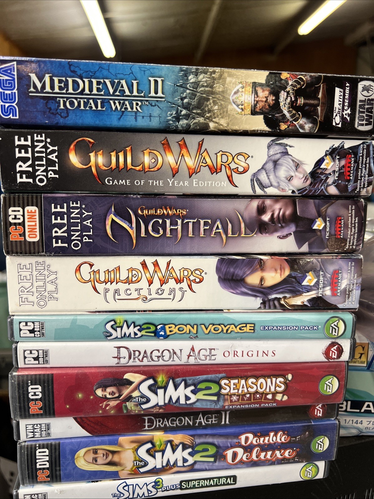 Lot of 10 SIMS Dragon Age Guild Wars Medieval II PC Games / Expansions