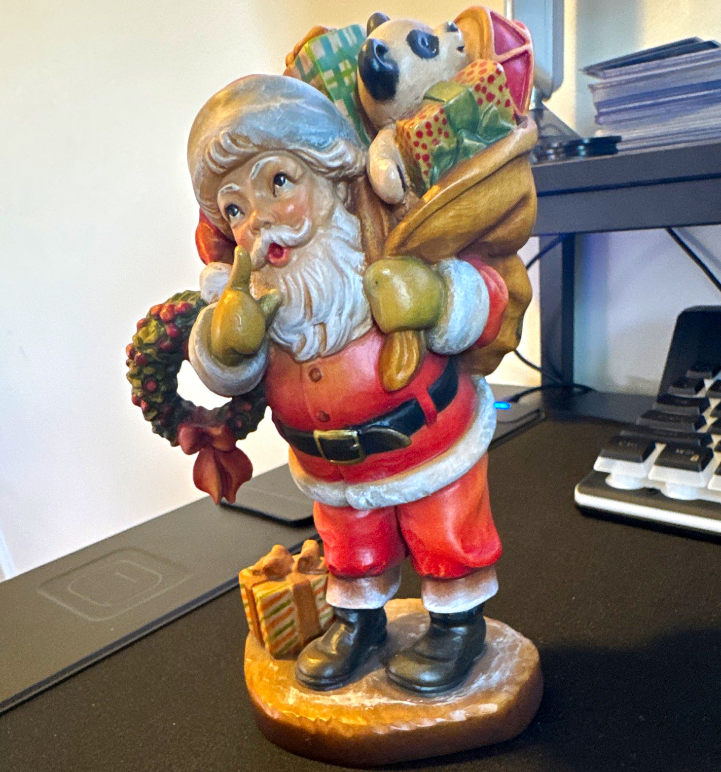 ANRI Sarah Kay Rare “Jolly Santa” 7” Wood Carved Santa Claus Figurine 177/750