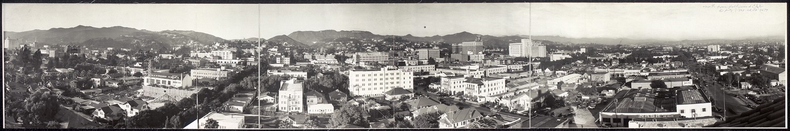 Hollywood Los Angeles California Panorama 1929 North from Hollywood Club