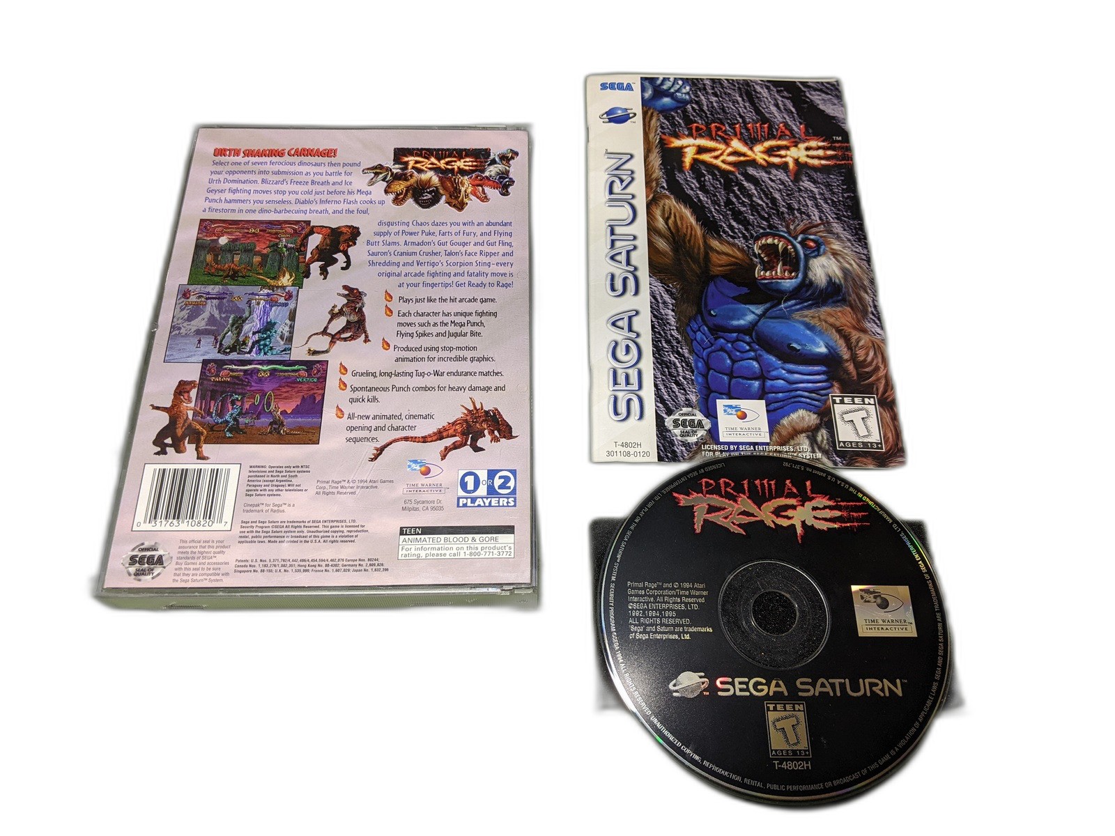 Primal Rage Sega Saturn Complete in Box
