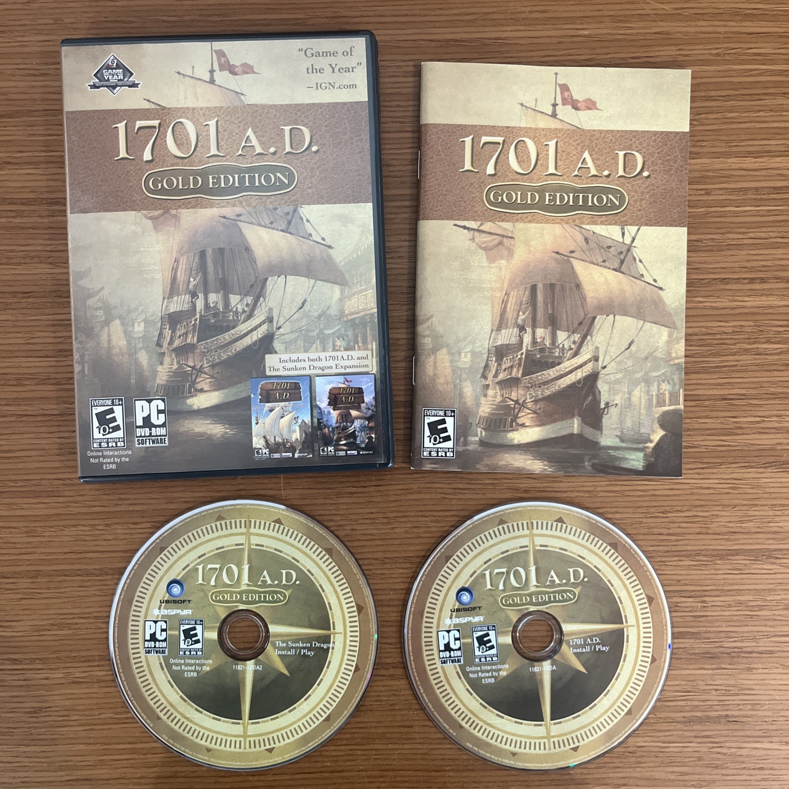 1701 A.D. Gold Edition PC Complete w/ Manual & The Sunken Dragon Expansion DVD