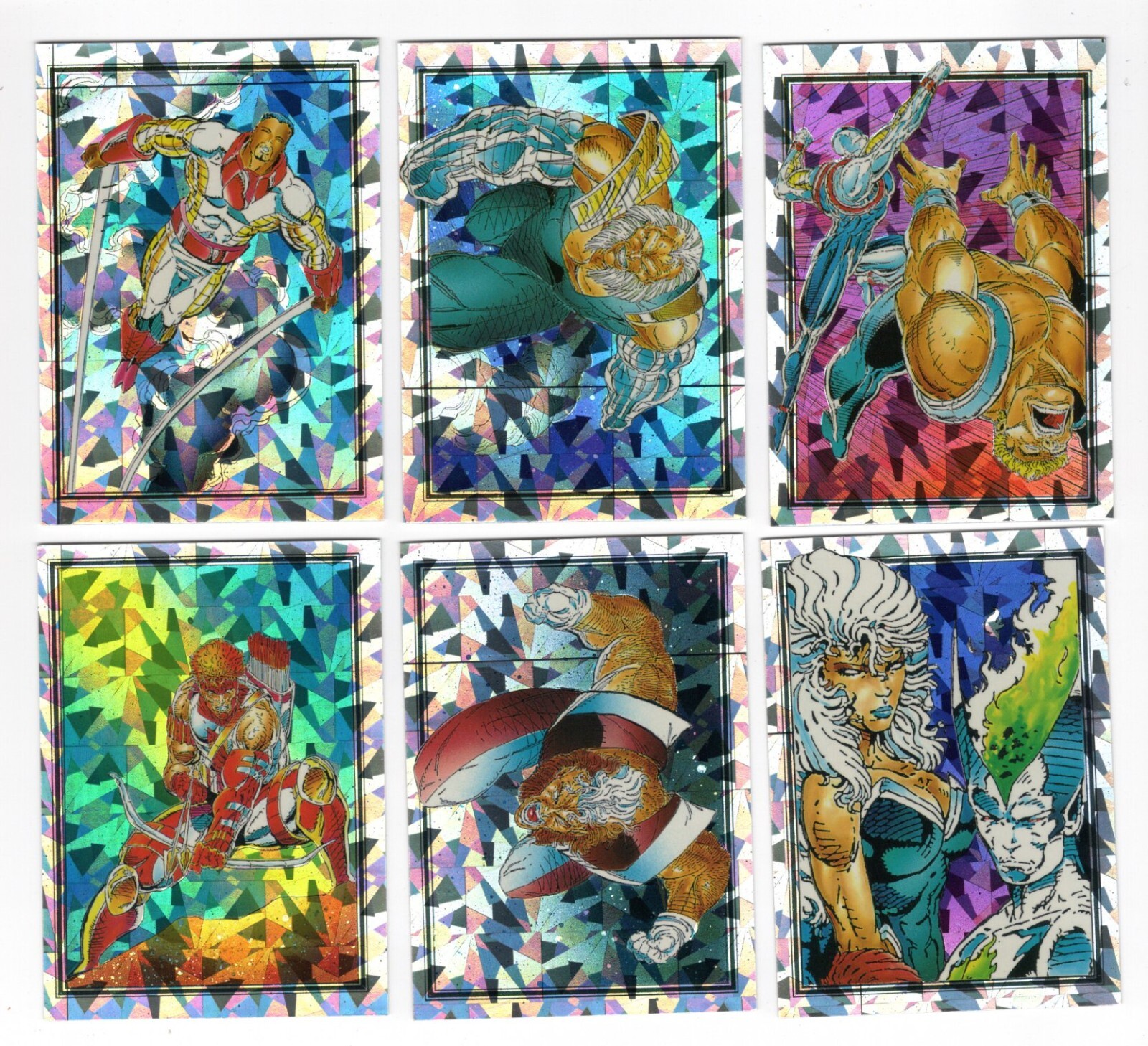 1992 COMIC IMAGES YOUNGBLOOD 6-CARD PRISM INSERT SET