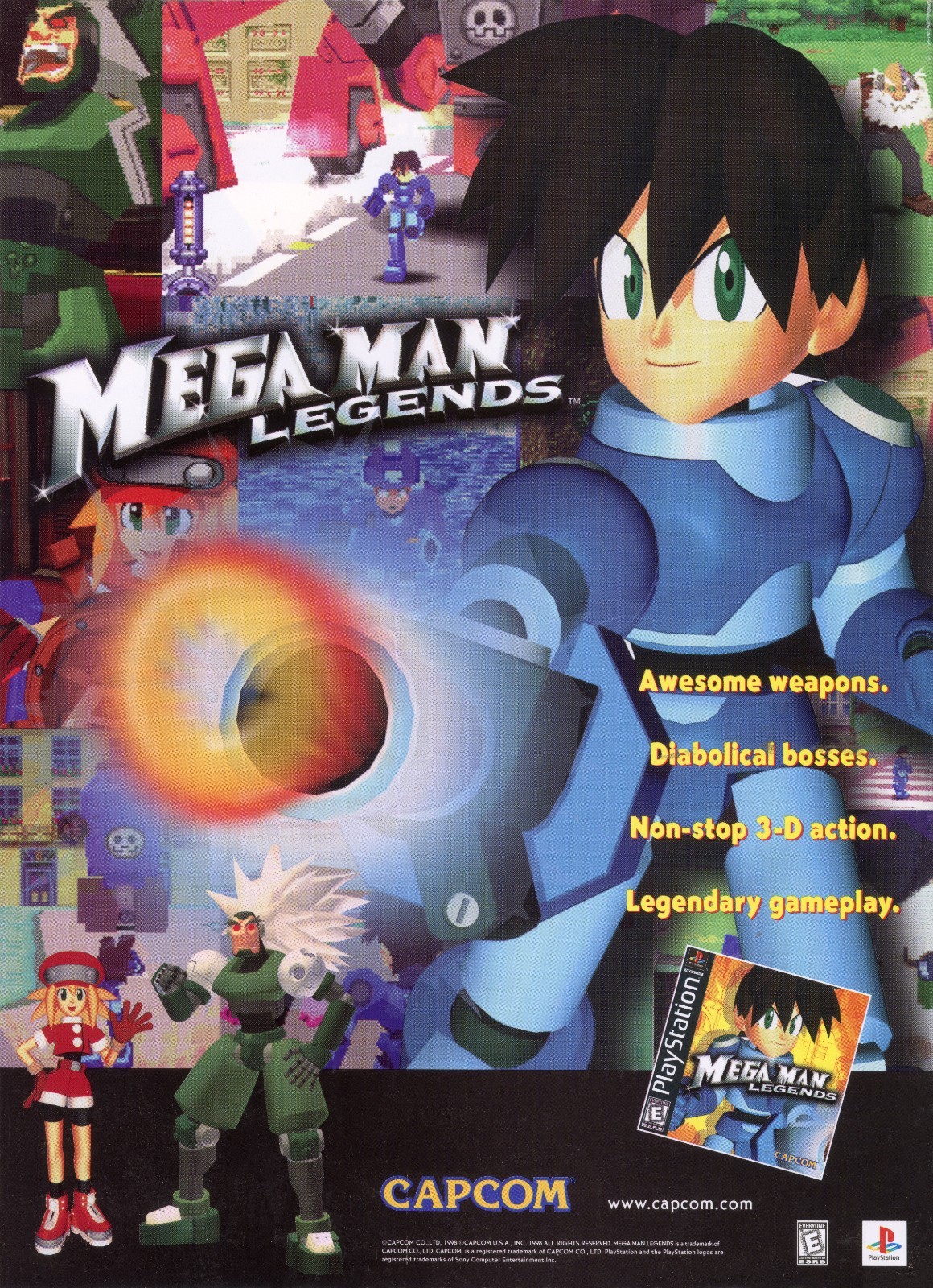 Mega Man Legends Playstation 1 PS1 Nintendo 64 N64 Promo Ad Print Poster Glossy