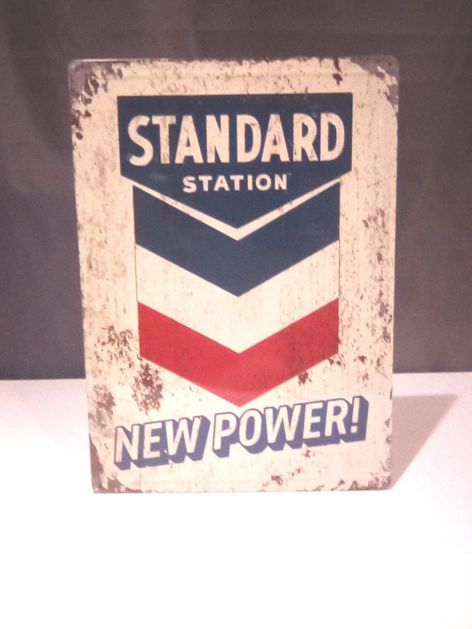 Chevron Standard Tin Metal Sign, New Power  12\