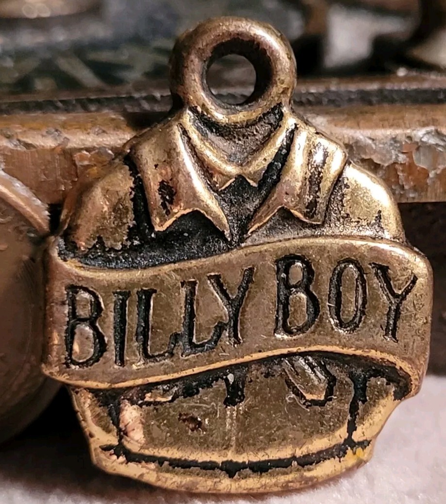 Vintage Billy Boy Peanut Butter Metal Zipper Or Key Tag