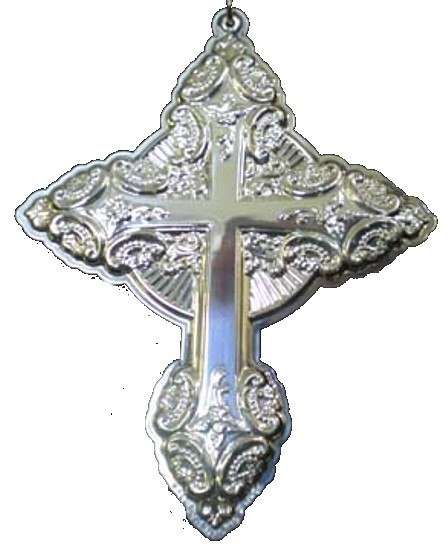 2004 Wallace Grande Baroque Cross Sterling Christmas Ornament 9th Edition