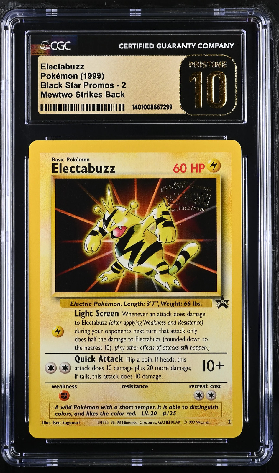 Electabuzz #2 1999 Black Star Promos CGC 10