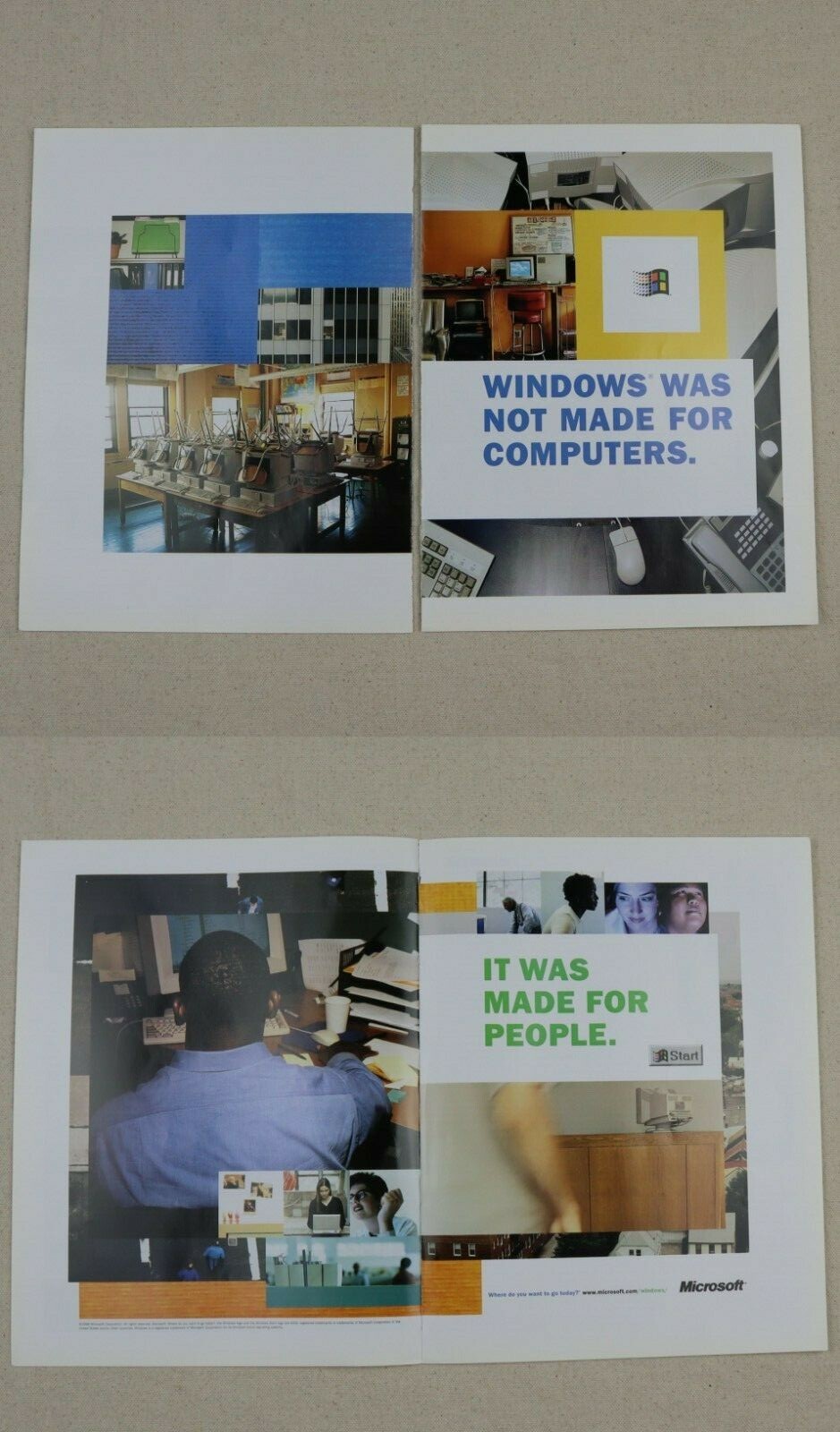 Vintage Microsoft Windows Print Ad 1998 Paper Magazine Clipping 90s Work School