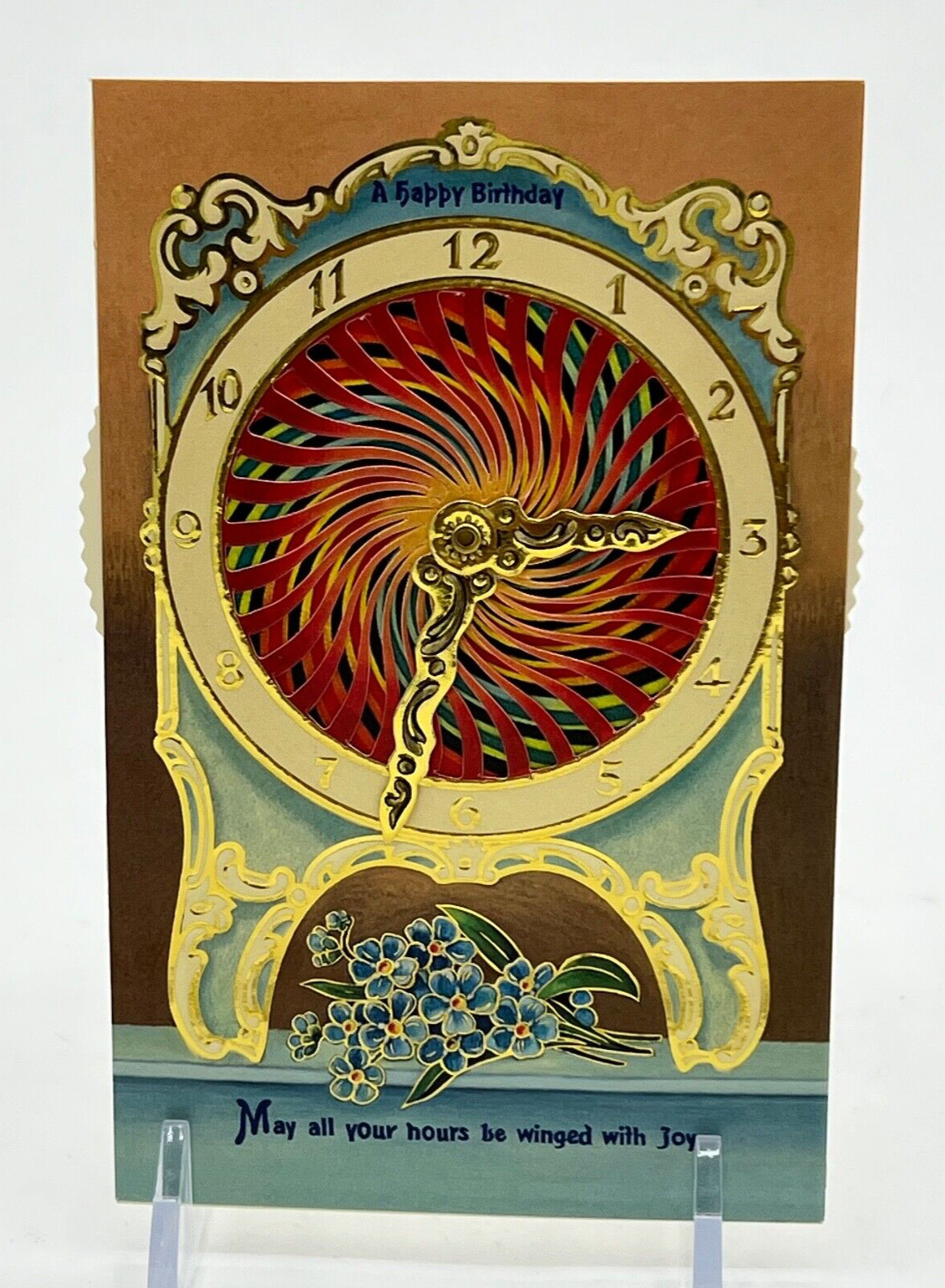 VTG 1999 Shackman Die Cut Victorian Birthday Card with Spin Dial & Envelope