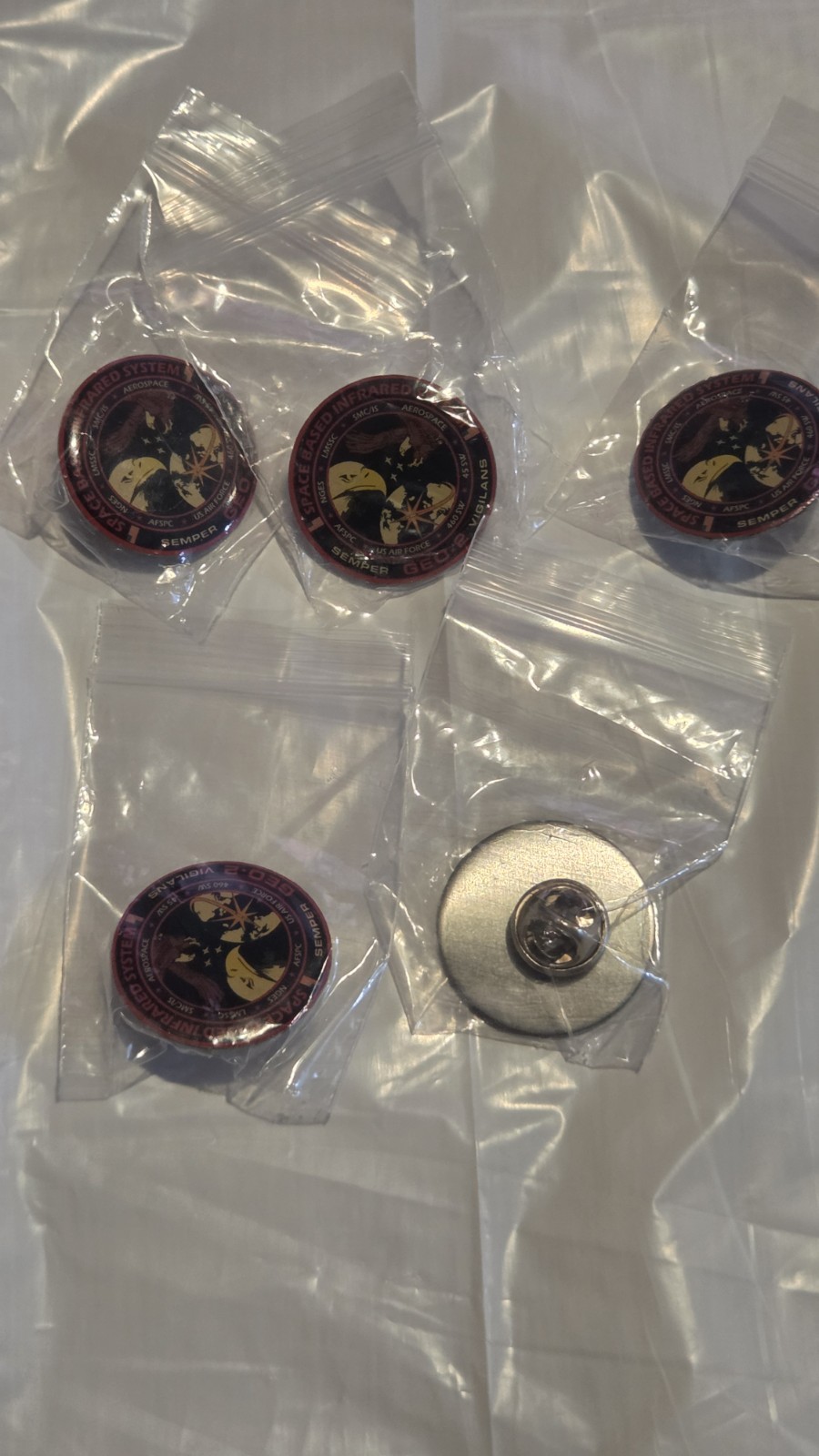 ​USAF SBIRS GEO-2 Satellite Mission Lapel Pin Lot 5-Pack Semper Vigilans New