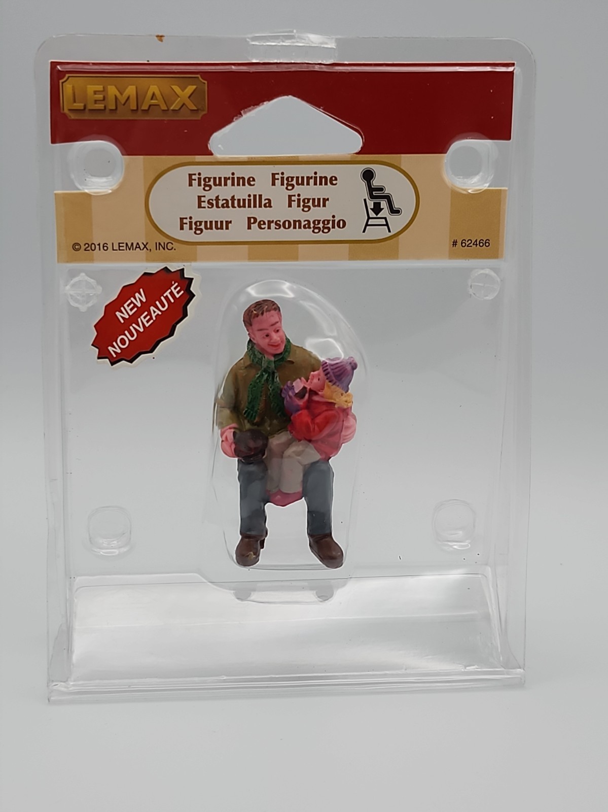 Lemax #62466 Sitting Man With Child Rare Hard To Find