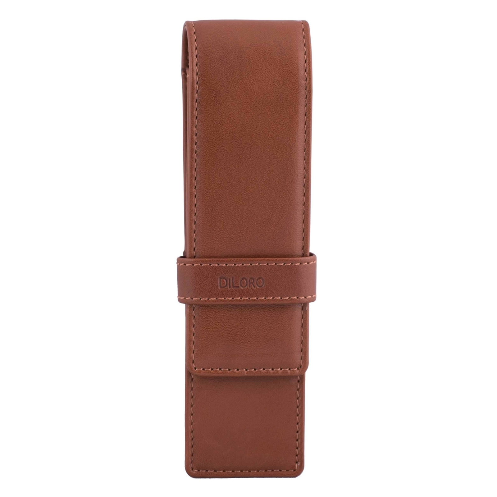 DiLoro Leather Double Pen Case Pencil Pouch Holder for Two Fountain Pens Ball...