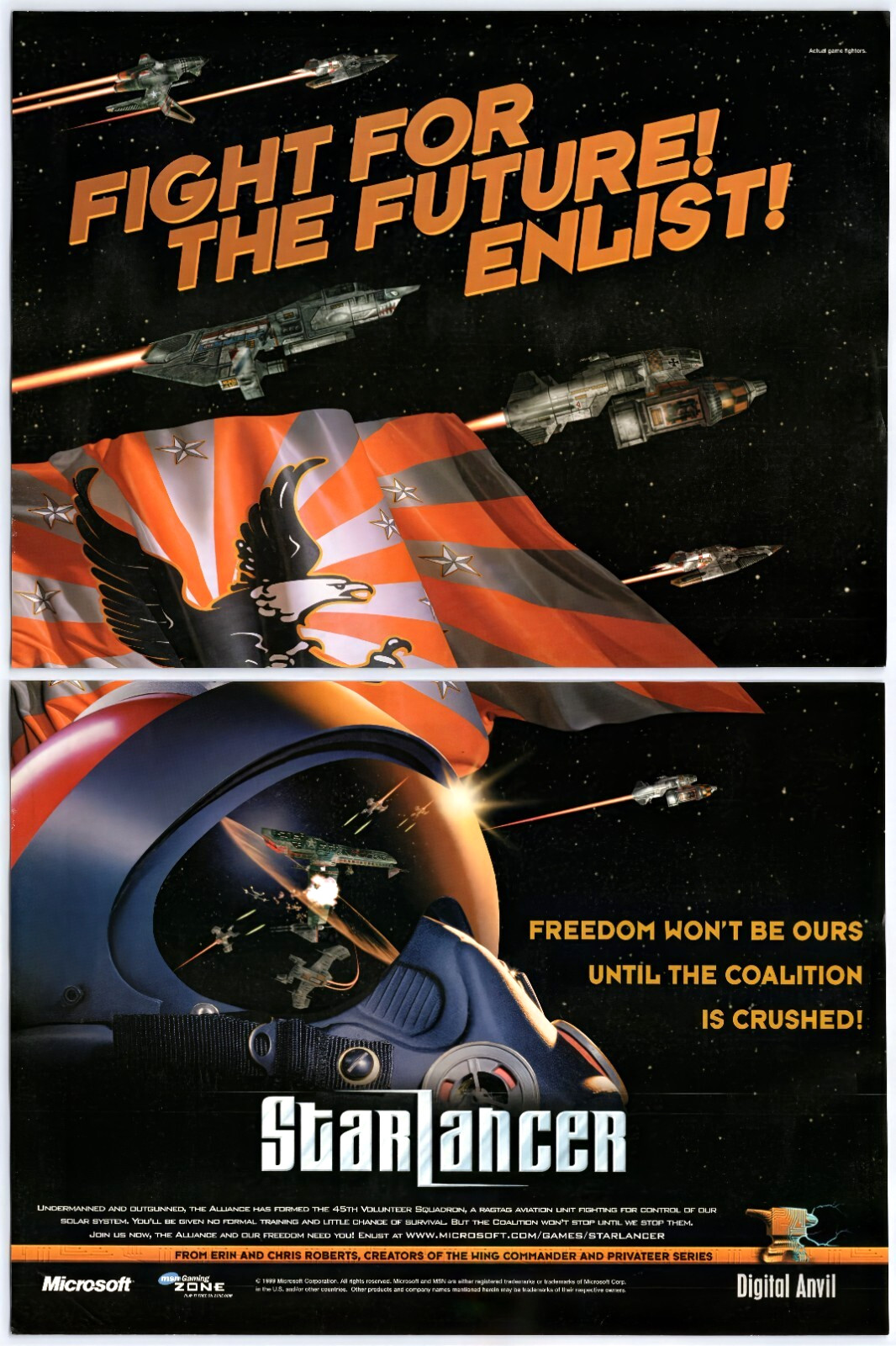 Starlancer - PC Game - Sci Fi - Vintage Original Print Ad/Poster Promo Art 2000