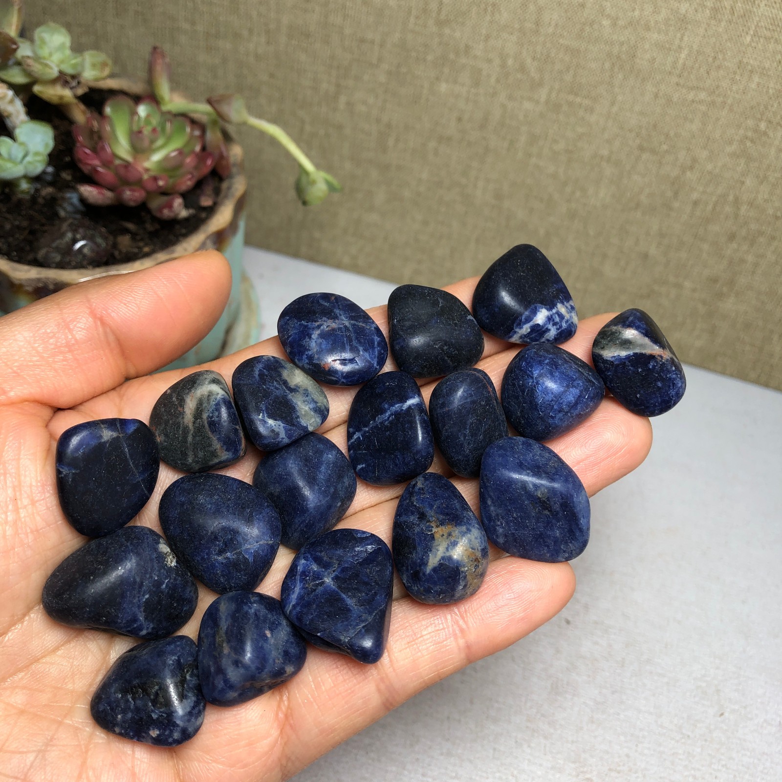 18pcs Natural sodalite semi-precious Stone Crystal specimens 84g A3177