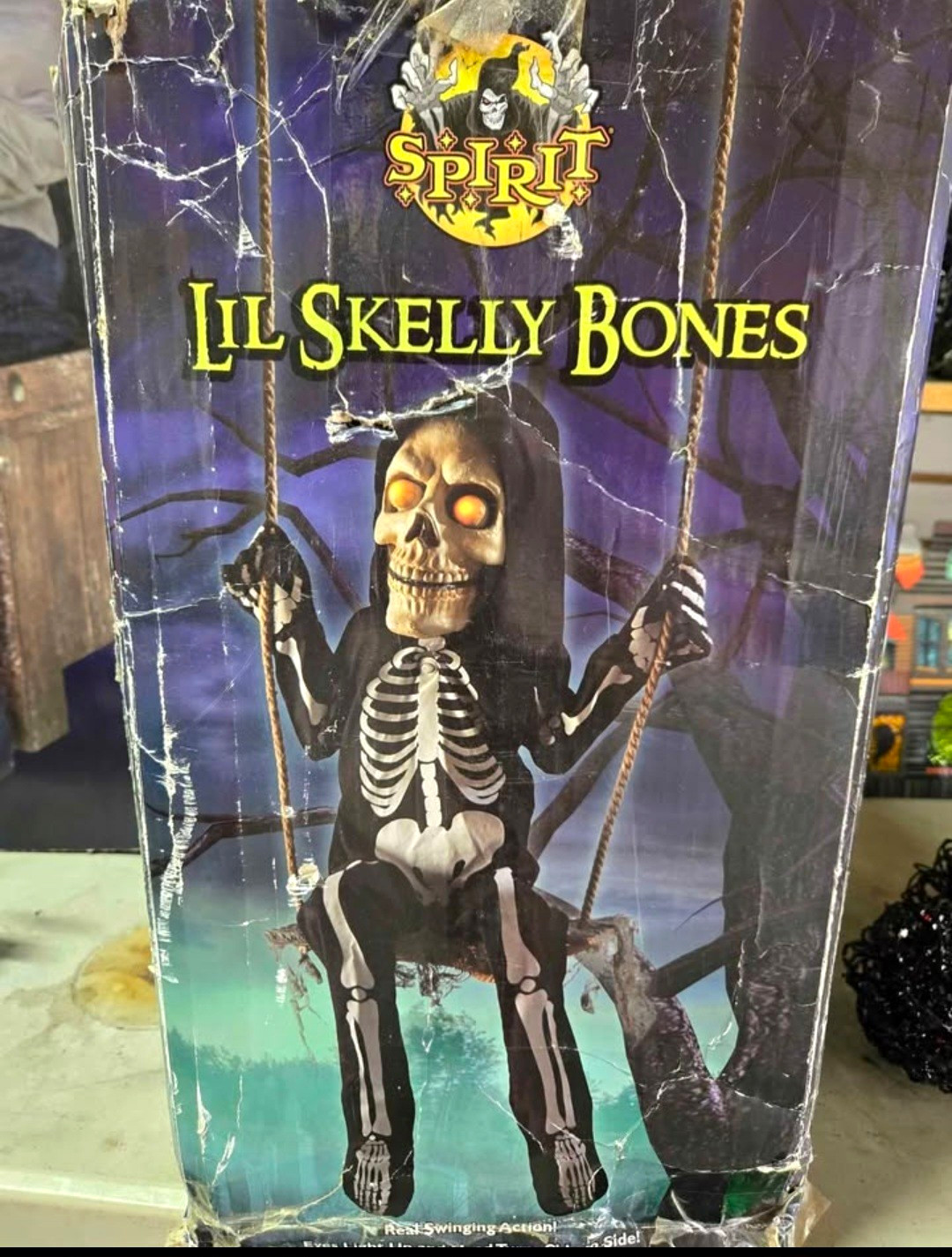 Spirit Lil Skelly Bones Hanging Skeleton Prop Infrared Step Pad Light-Up Eyes