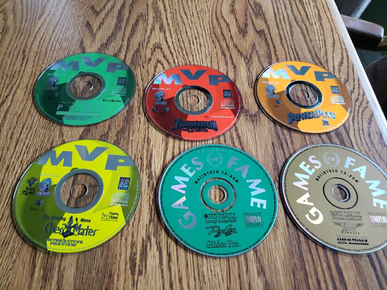 Lot Of 6 CD-ROM Games 2 - Games of Fame + 4 MVP Games Frankenstein, Chess Mates
