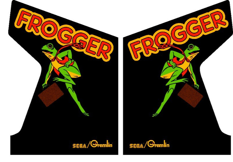 Frogger Arcade Side Art 2 Piece Set Laminated High Quality