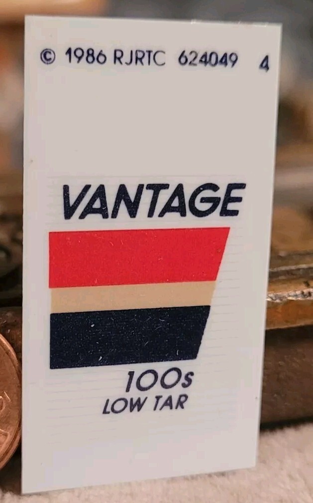 Vintage VANTAGE Cigarette Advertising Small Decal From 1980s 