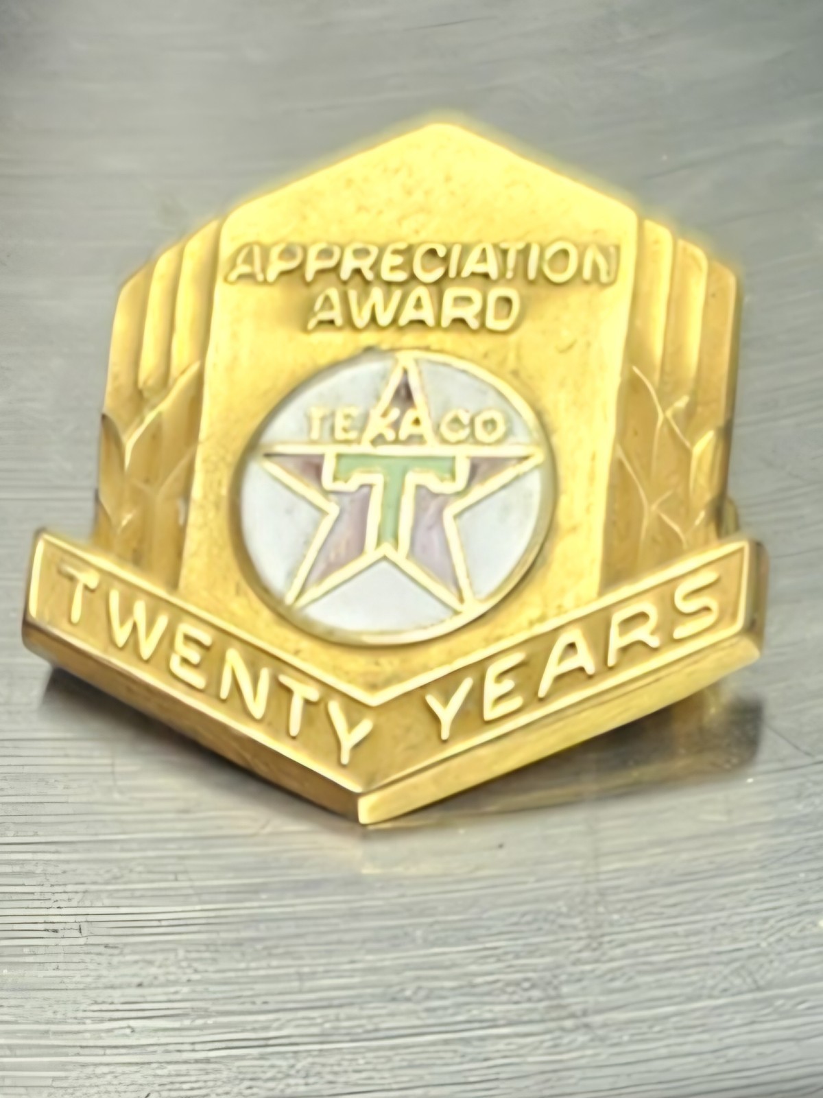 Vintage Texaco 10K Gold 20 Year Service Appreciation Award Pin Original Box RARE