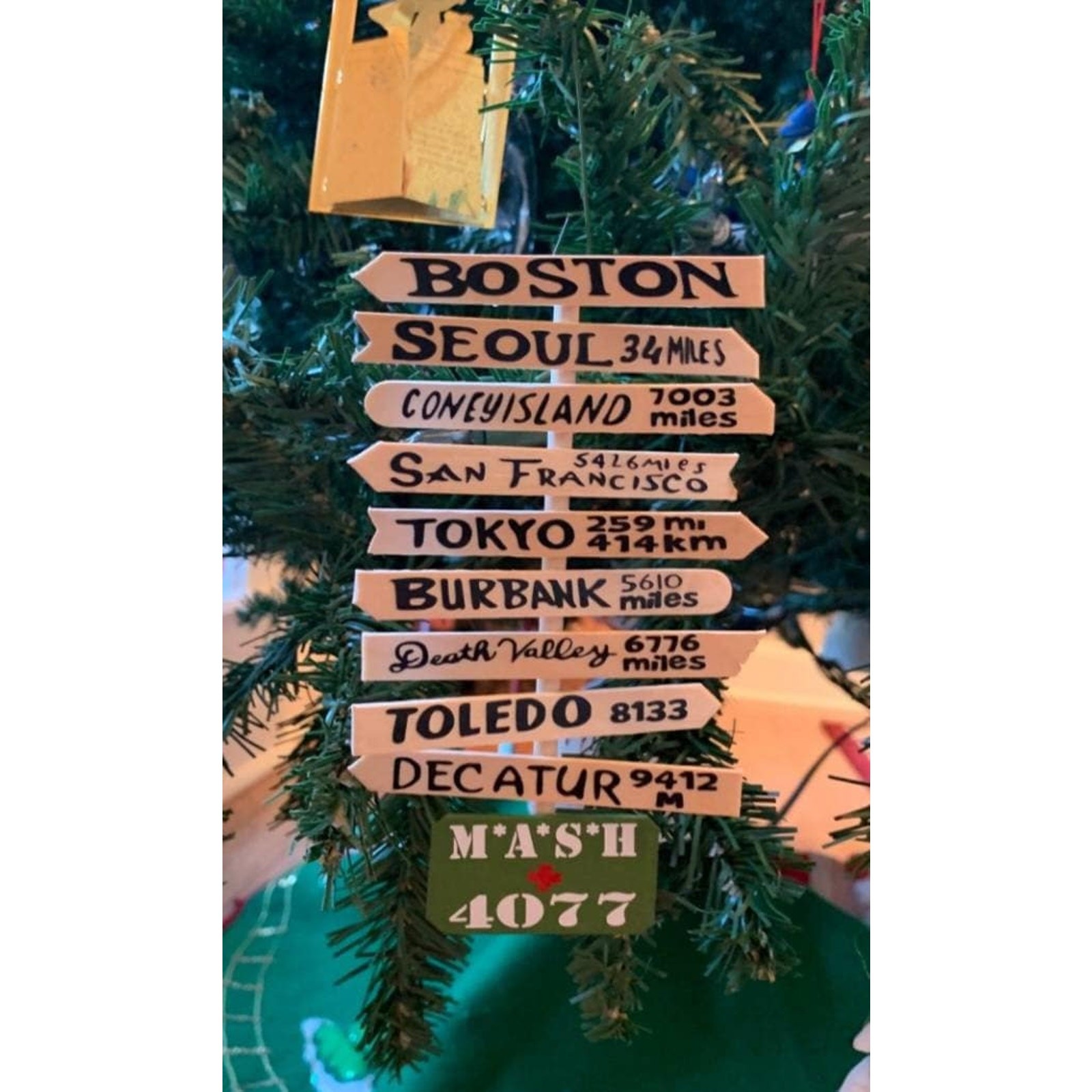 Mash 4077 sign post Christmas ornament