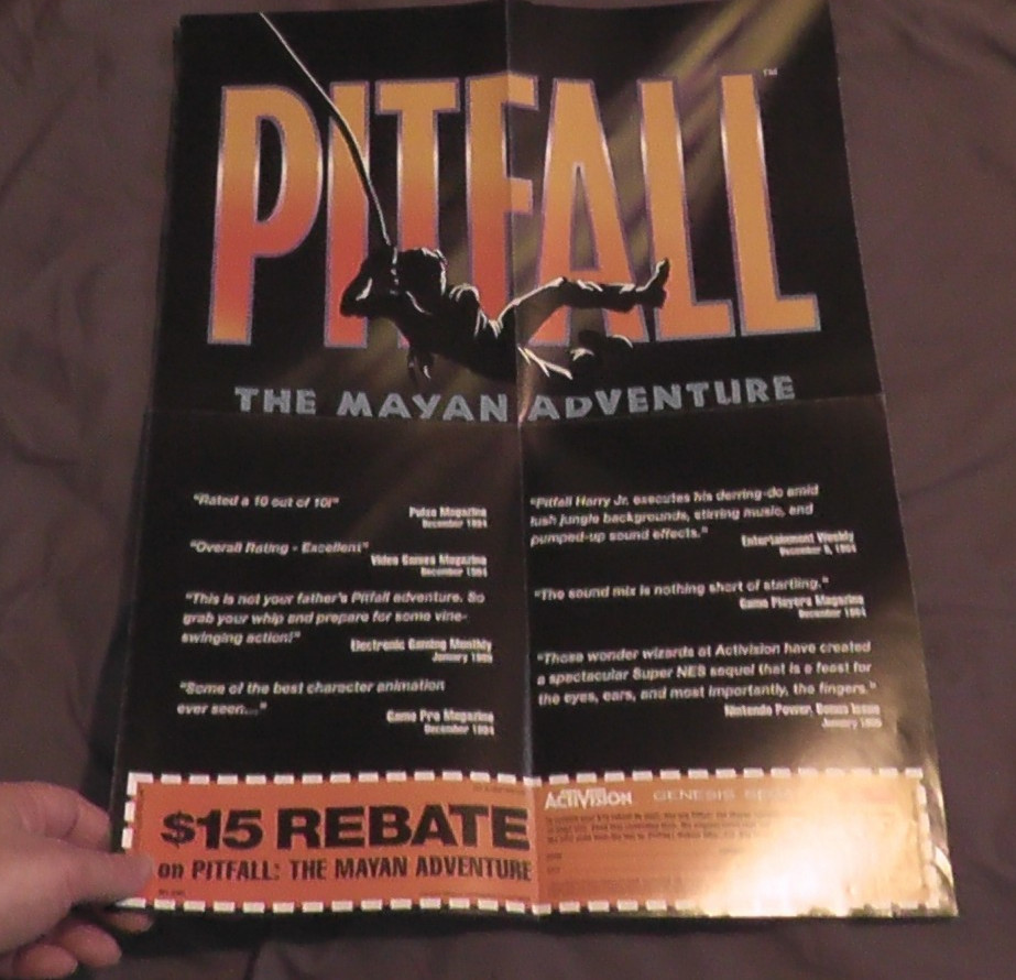 pitfall the mayan adventure double sided poster