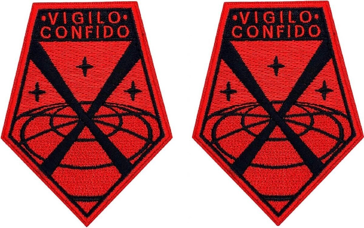 X-COM VIGILO CONFIDO EMBROIDERED MORALE PATCH | 2PC  HOOK BACK 3.5