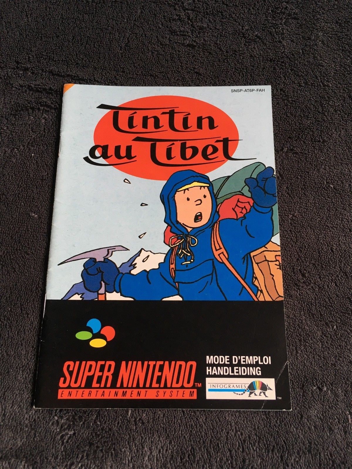 Super Nintendo Tintin In Tibet FAH, Excellent Condition