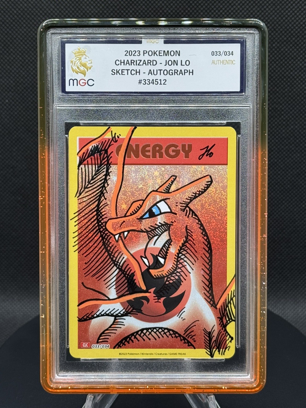 🔥 Charizard Hand-Drawn Sketch by Jon Lo ✍🏻 – MGC – AUTHENTIC + GrailGuard PRO