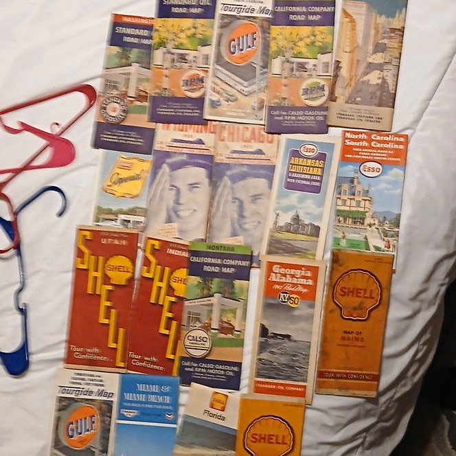 Vintage1930s 1940s ,50s,60s,70s Road Maps & Travel Guides Lot 19 maps