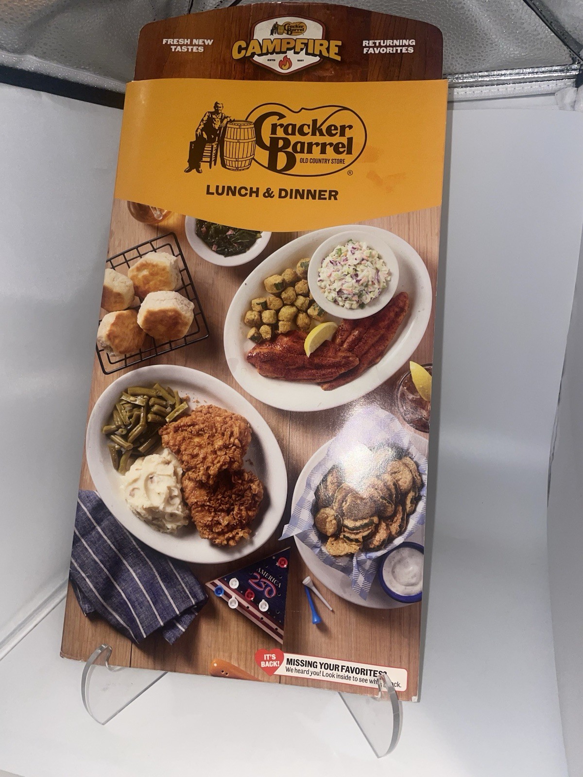 2026 CRACKER BARREL LUNCH/DINNER RESTAURANT MENU OLD COUNTRY STORE