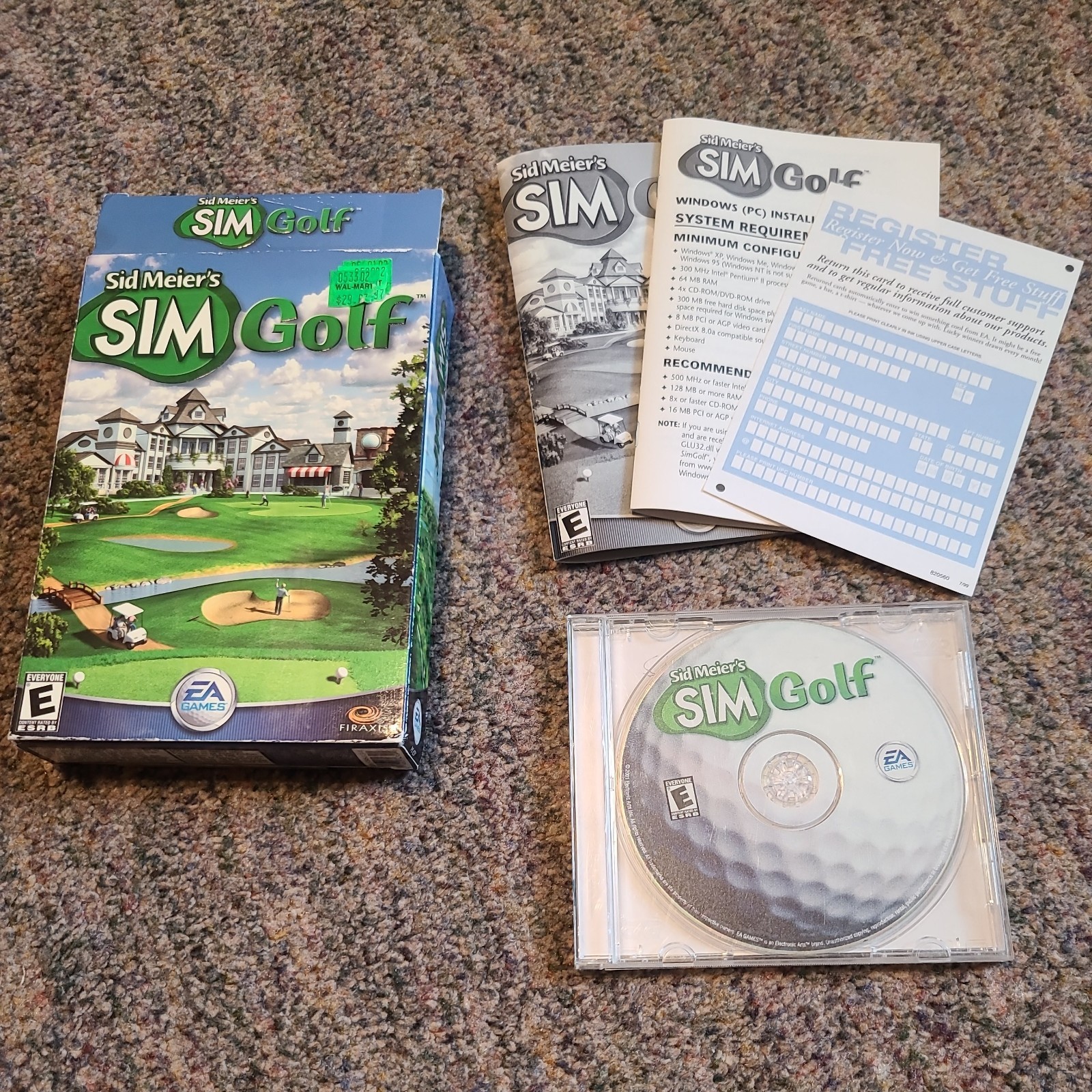 Sid Meier's SIM Golf PC CD-ROM 2001 Box Video Game Simulation Design 🇨🇦 CIB