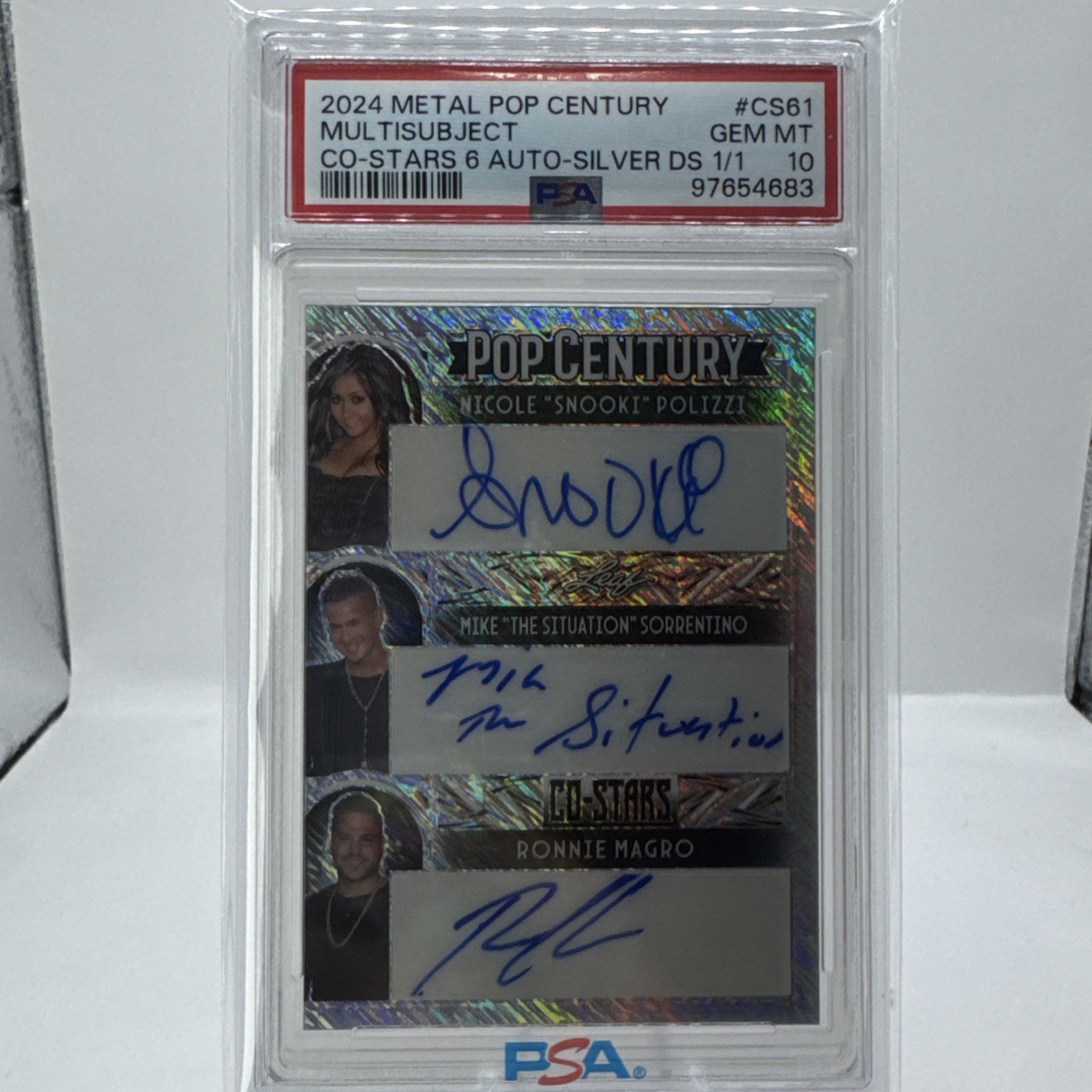 2024 LEAF POP CENTURY JERSEY SHORE Co-Stars 6 AUTO  1/1 MTV SILVER  PSA 10