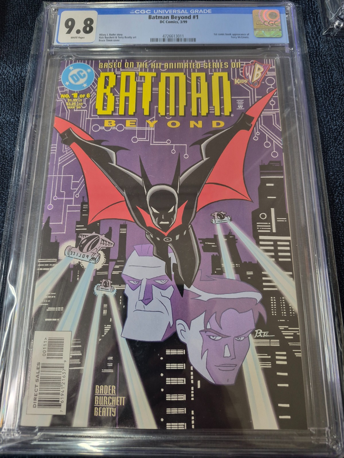 DC Batman Beyond 1 1999 CGC 9.8 White Pages 1st First appearance Terry Mcginnis