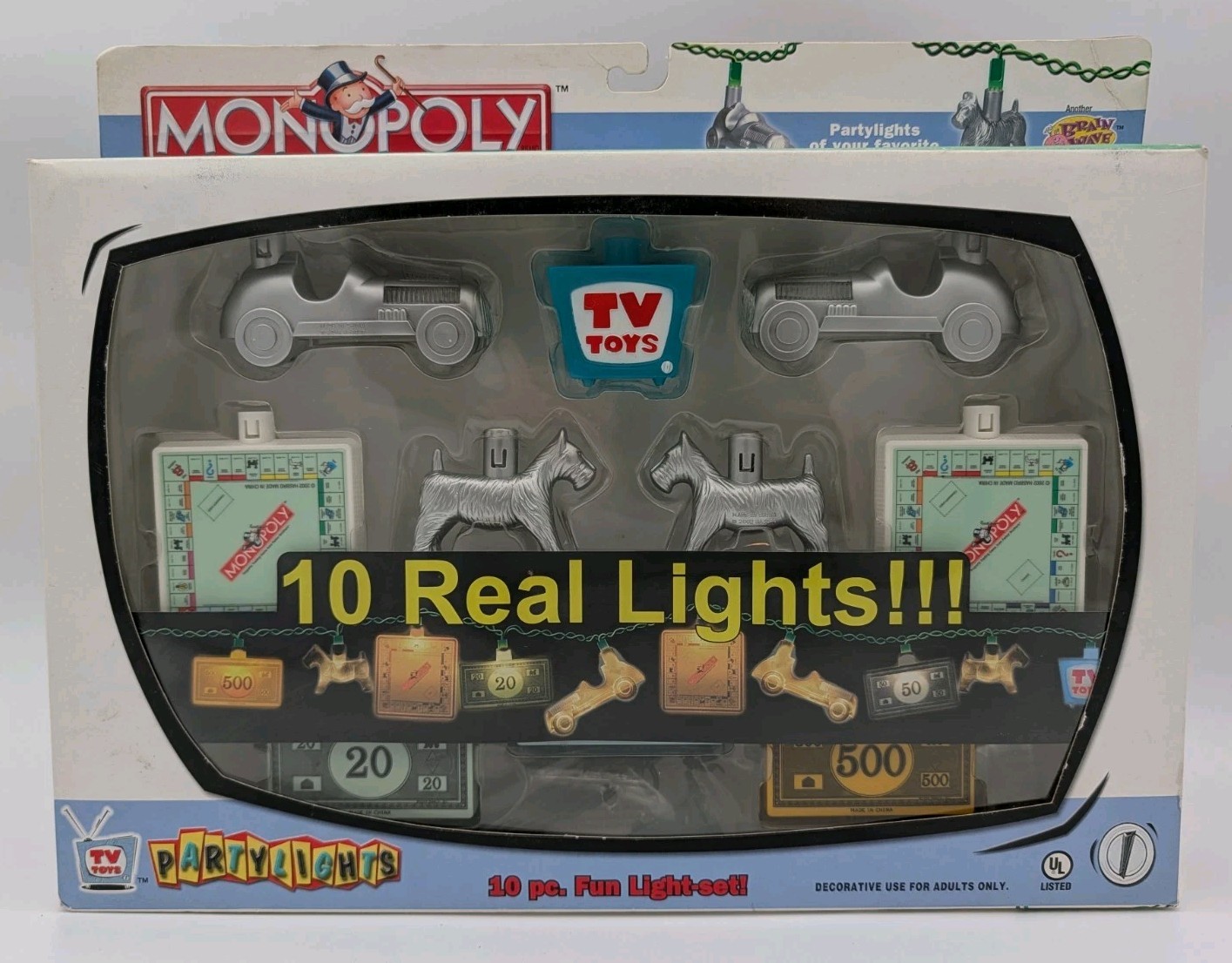 Monopoly Party Lights 10 Piece Light Set Hasbro Unopened