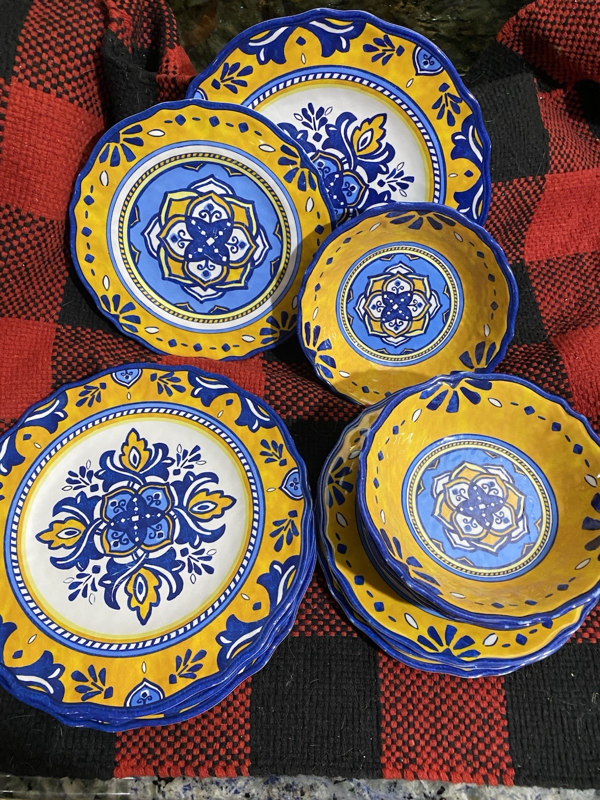 Sakura Evolution Melamine  Blue & Yellow Small 