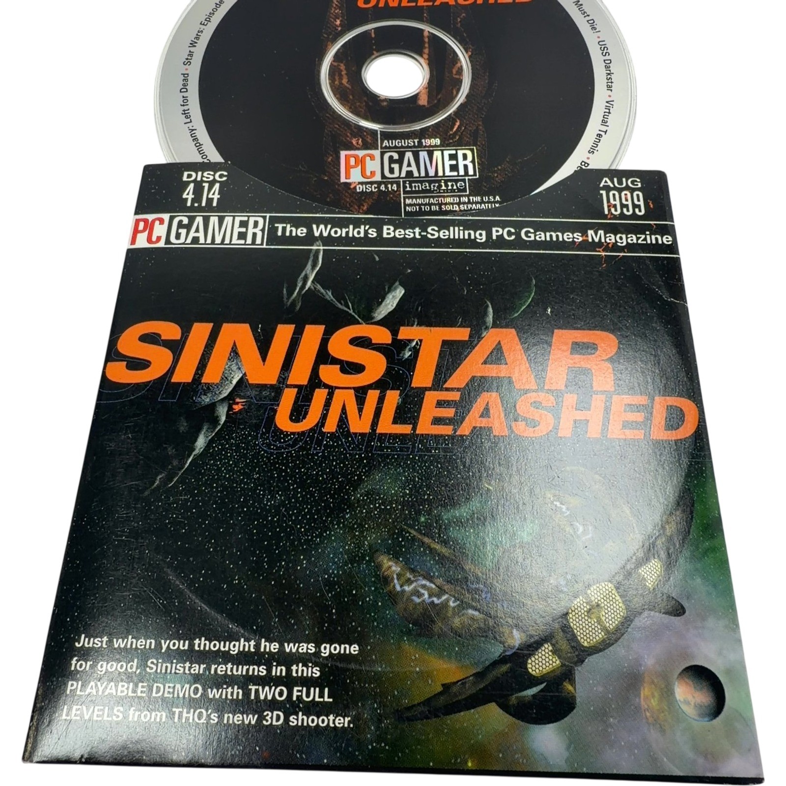 PC Gamer Sinistar Unleashed Demo Disc August 1999 Used