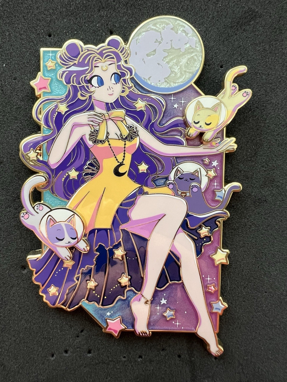 Sailor Moon Fantasy Pin - Luna - Space Bunnies Yesterdaisy Pins - LE 50