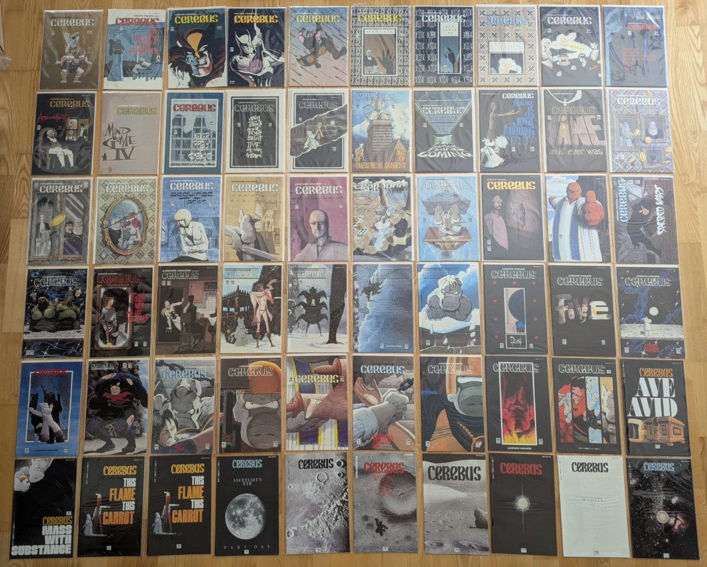 Lot of 60 Cerebus the Aardvark Comic Books 52-101 103-111 (Excellent Condition)