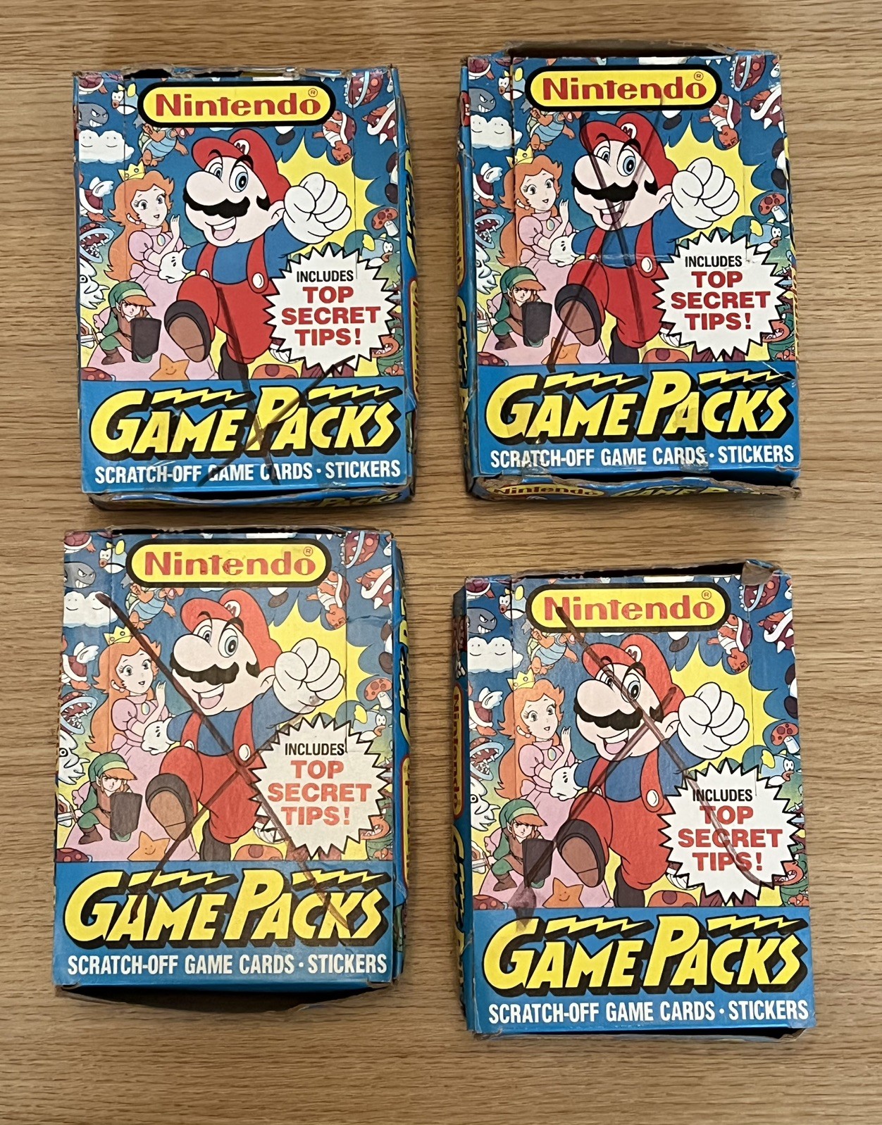 Nintendo Game Packs Vintage Card Box Topps 1989 X 4 Boxes total