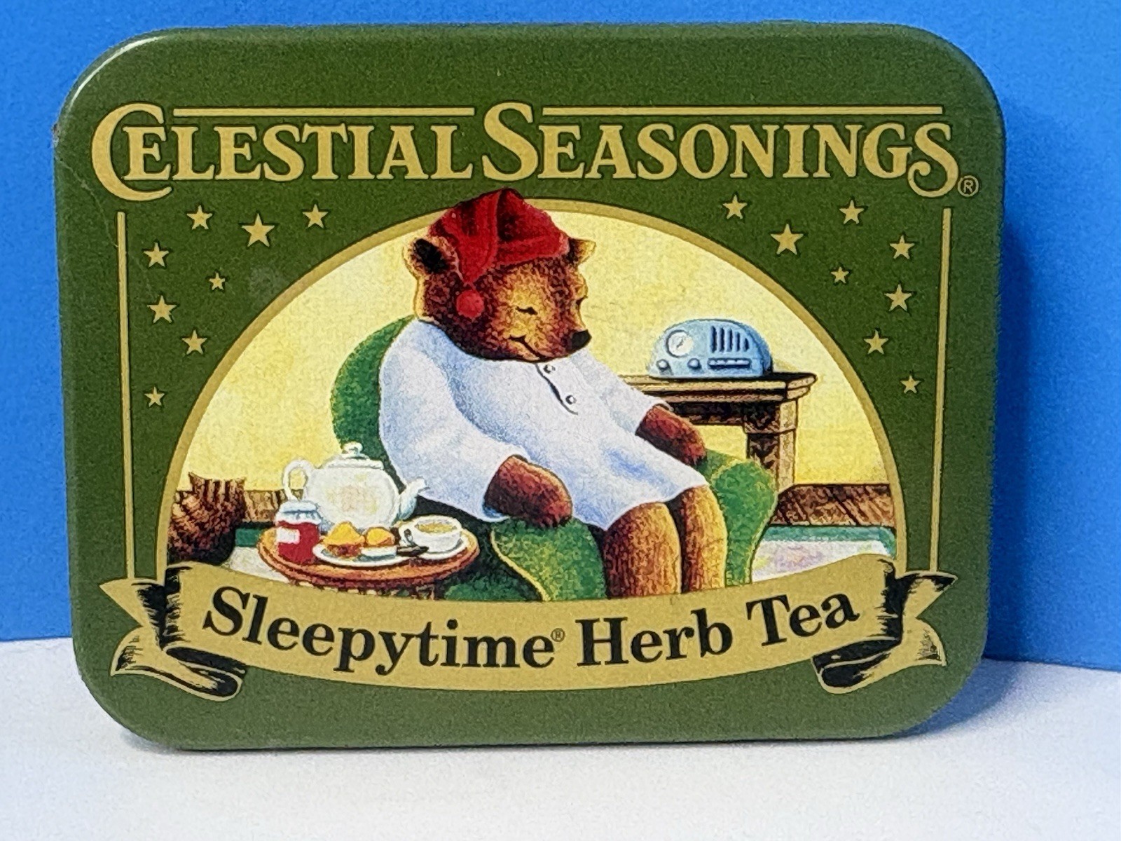 Celestial Seasonings SLEEPYTIME HERB Tea Tin 2012 Empty Tin Hinged 3.25\