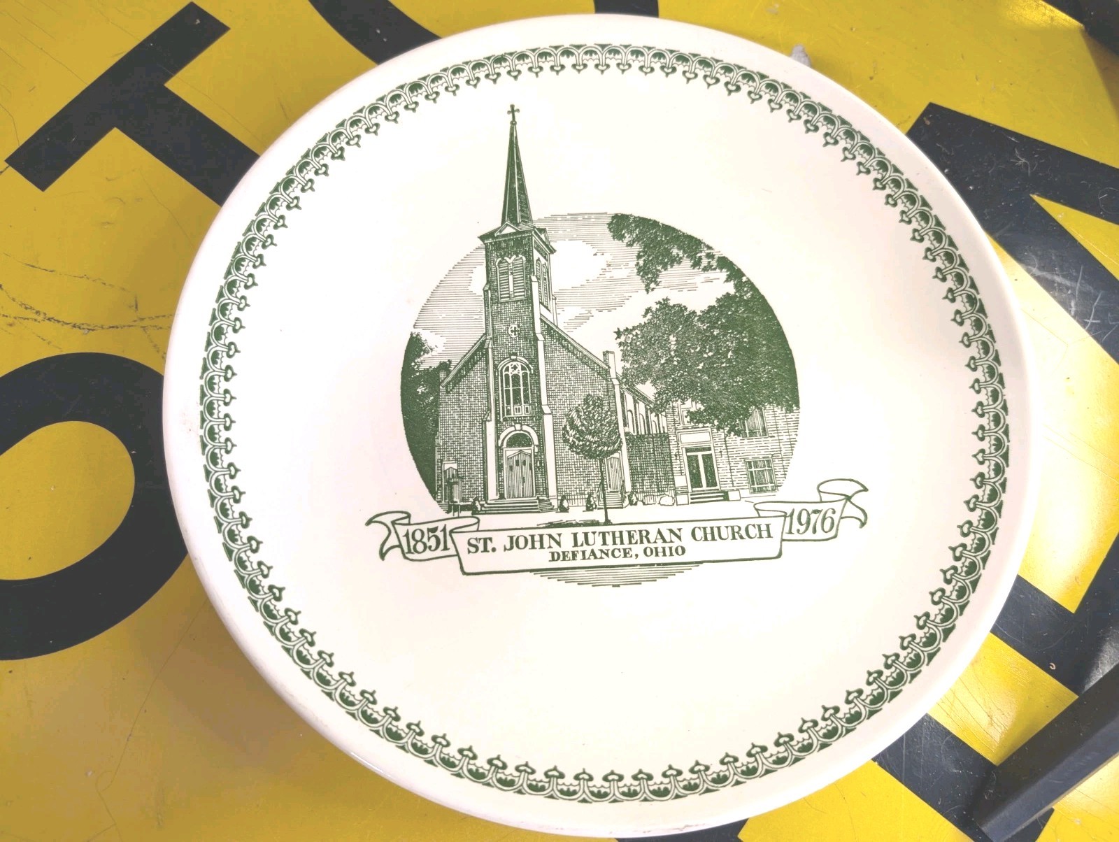 Vintage St. John's Lutheran Church Defiance Ohio Collector Plate