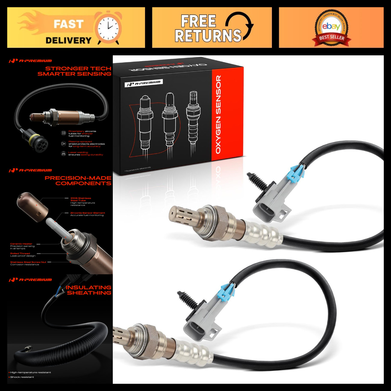 A-Premium 2-Pack Upstream O2 Oxygen Sensor Compatible with Chevrolet