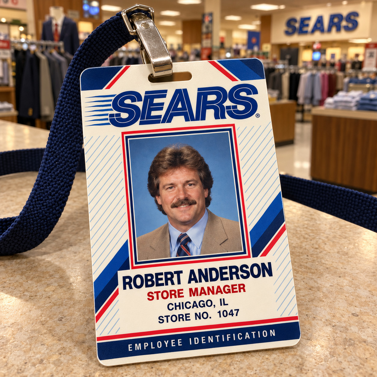 Custom Vintage SEARS Employee ID Card - Retro 70s 80s Store Collectible Gift PVC