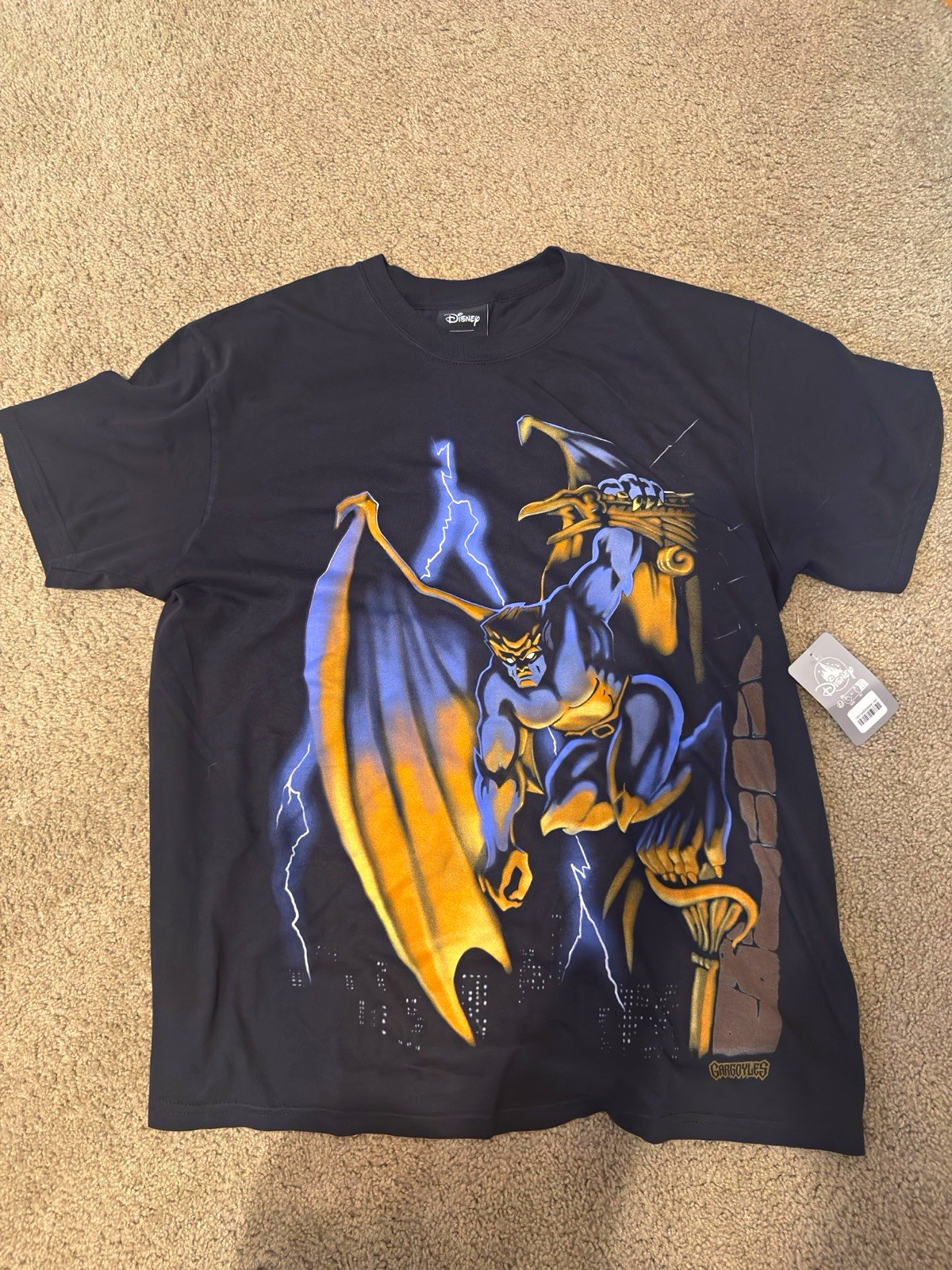 Large - Disney Bobby Kim Gargoyles Graphic Black Adult T-Shirt