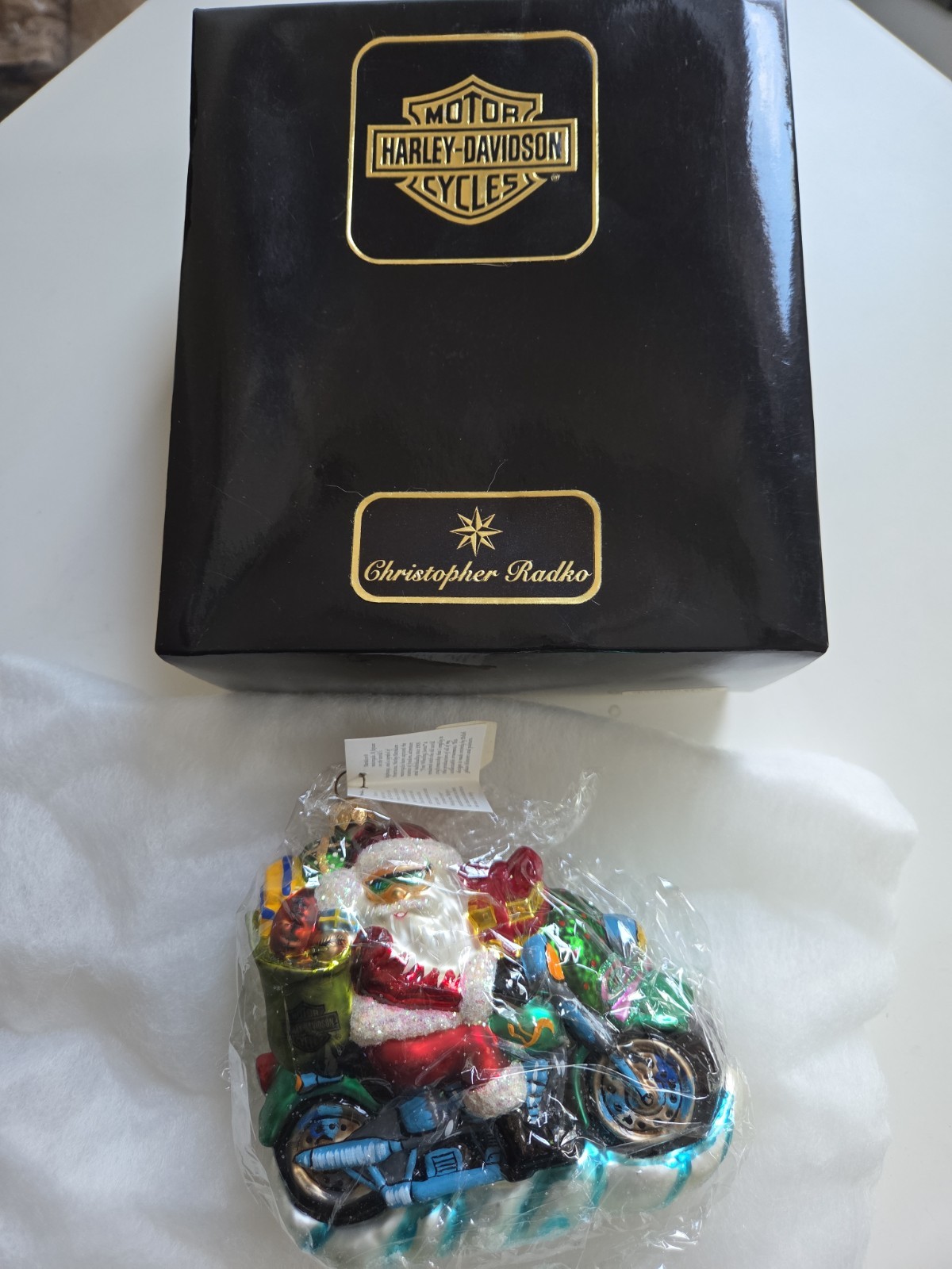 Christopher Radko Free Wheelin Santa Harley Davidson Ornament