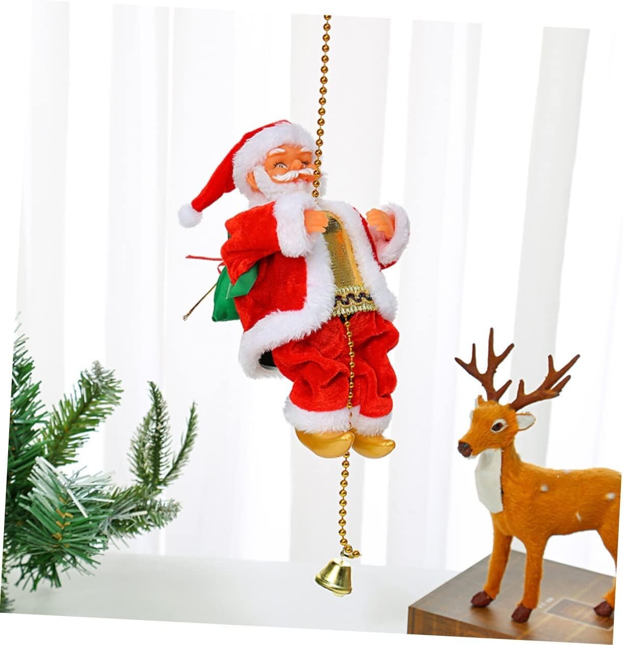 Santa Claus Electric Climbing Musical Chimney Rope Christmas Decoration NEW