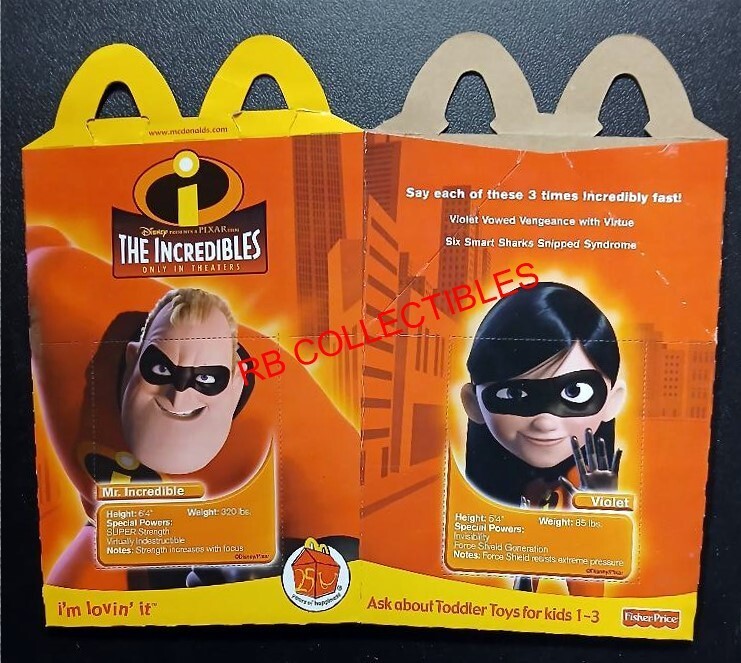 The Incredibles - McDonald's Happy Meal Box - 2004